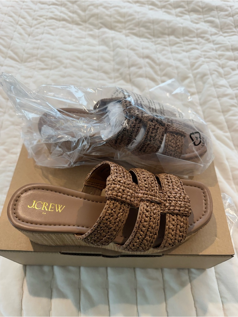 J.Crew Fisherman Platform Wedges Brown US 6.5 NWT